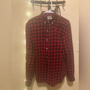 Slim fit red & black flannel